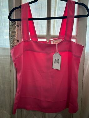 Emily McCarthy NEW Fandango Pink Poly Tank Medium Luxury Cruise Summer Womens
